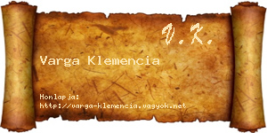 Varga Klemencia névjegykártya